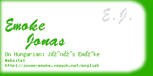 emoke jonas business card